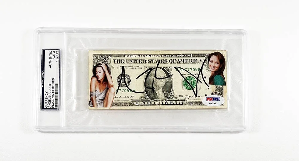 angelina jolie — Angelina Jolie Autographed Signed Dollar Bill Certified Authentic PSA/DNA COA