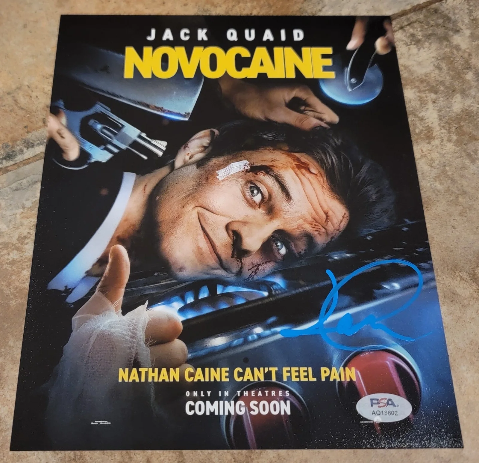 Jack Quaid — Jack Quaid signed 8x10 photo autograph PSA DNA Novocaine blue paint pen