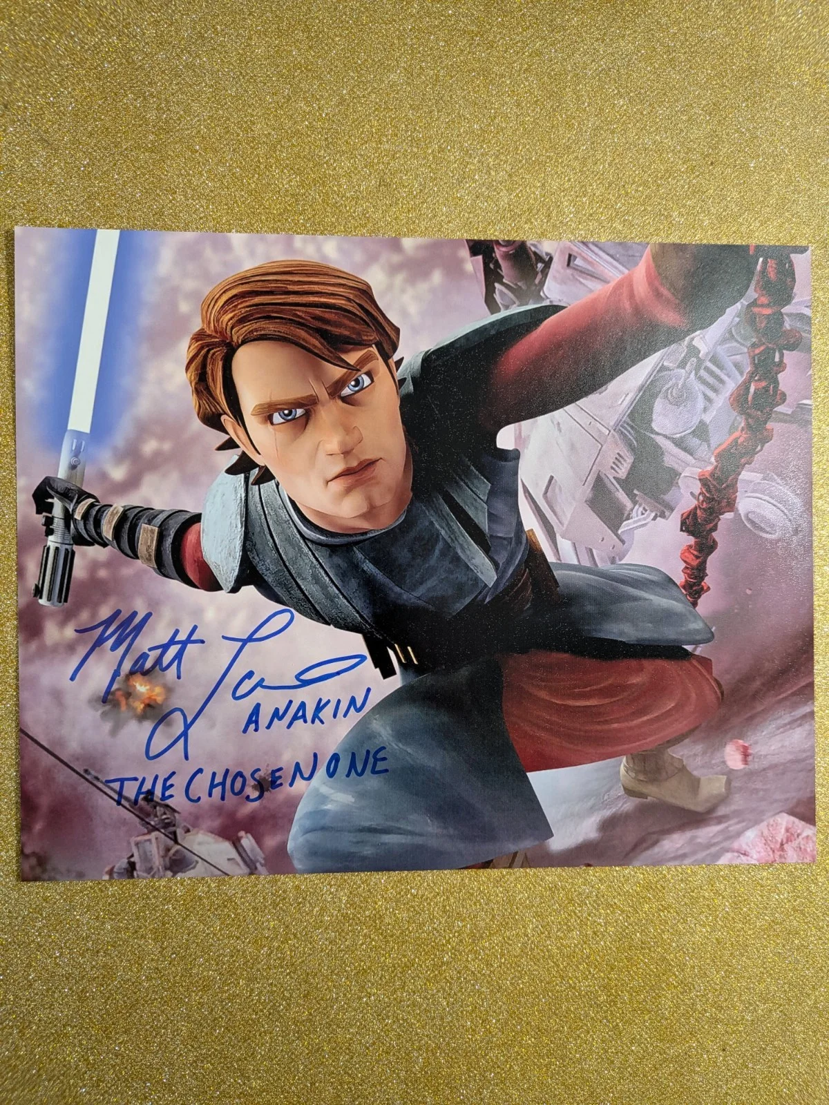 Matt Lanter — MATT LANTER Signed Anakin the Chosen One STAR WARS THE CLONE WARS 8x10 Photo