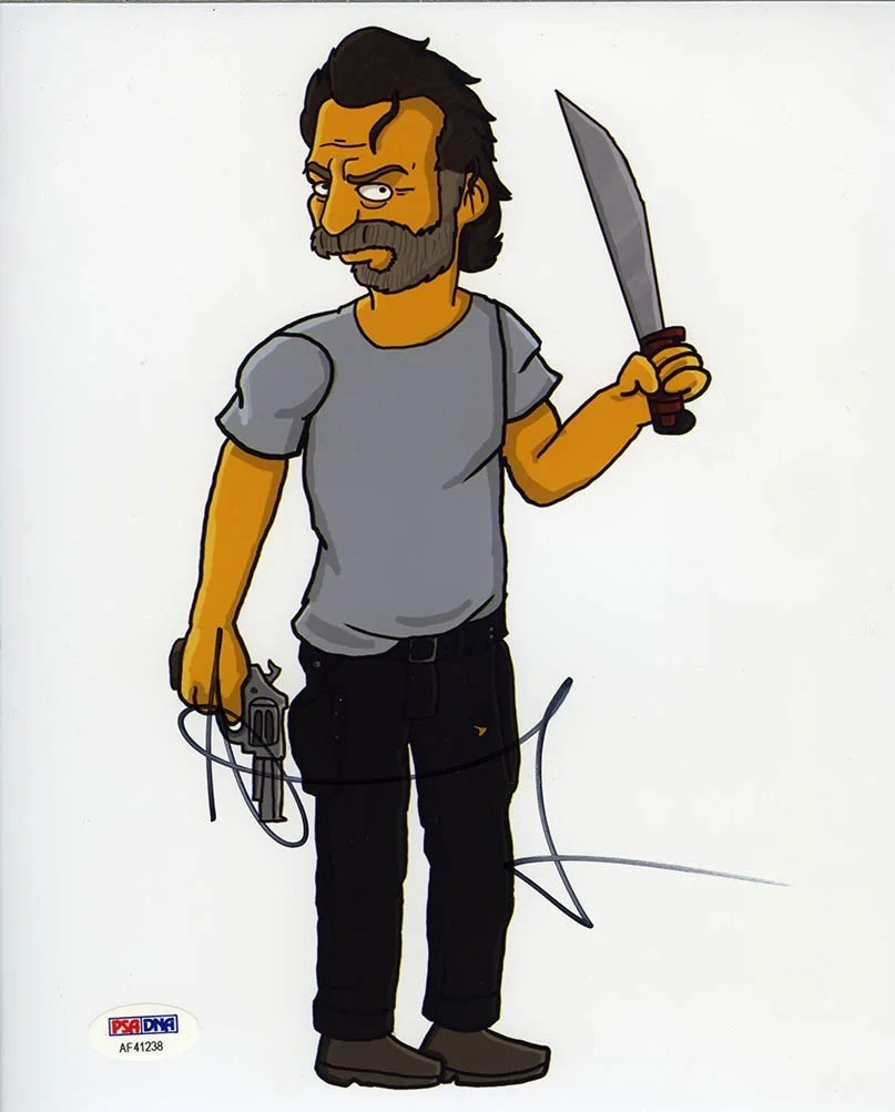 andrew lincoln — Andrew Lincoln Simpsons Autographed Signed Walking Dead 8x10 Photo PSA/DNA COA