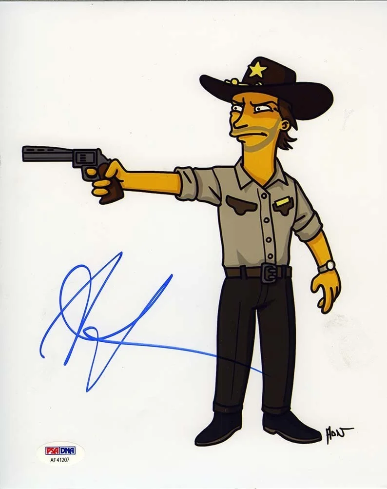 andrew lincoln — Andrew Lincoln Simpsons 'Walking Dead' Autographed Signed 8x10 Photo PSA/DNA COA