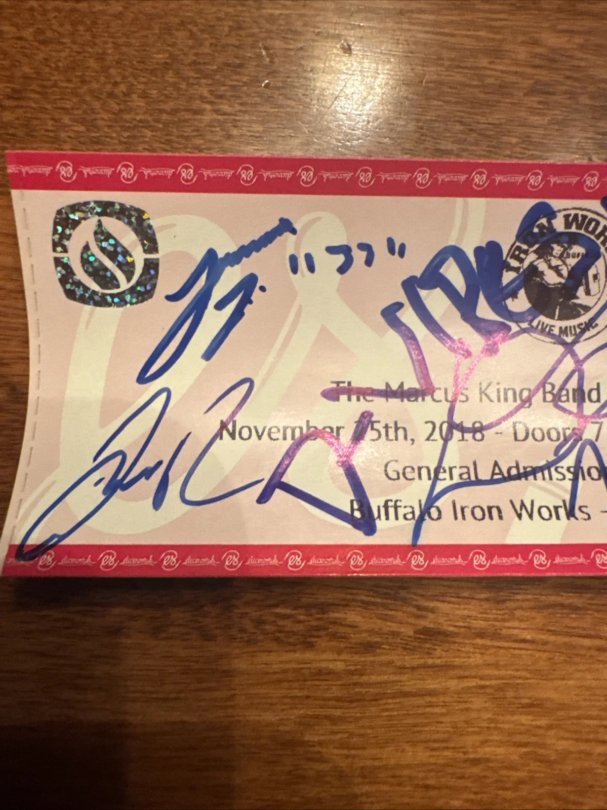 MARCUS KING AND BAND SIGNED AUTOGRAPHED CONCERT TICKET 2018, image 2