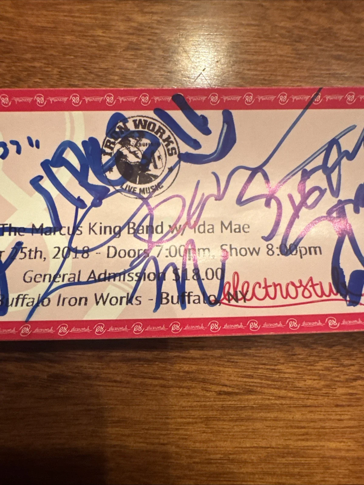 MARCUS KING AND BAND SIGNED AUTOGRAPHED CONCERT TICKET 2018, image 3