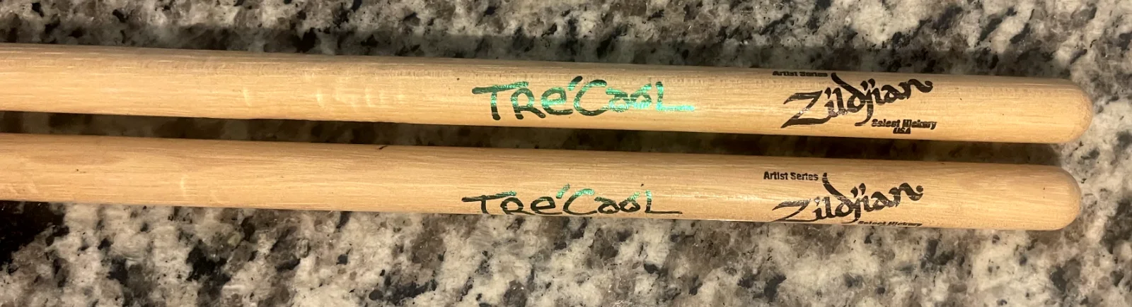 Green Day Tre’ Cool SIGNATURE Drum Sticks - STAGE USED, image 2
