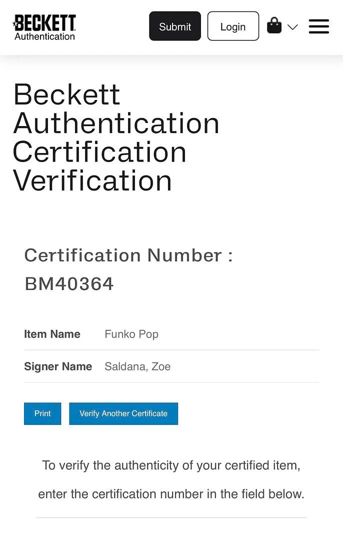 Zoe Soldana Signed Funko Pop #1550 "Neytiri" (Avatar) -Beckett COA, изображение 5