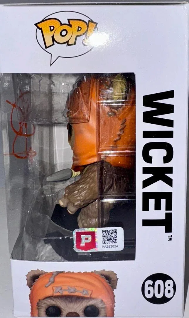 Warwick Davis Signed Funko Pop #608 "Wicket" (Star Wars) - Pristine COA #02, image 4