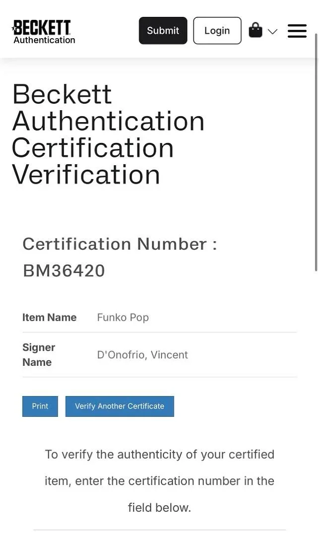 Vincent D'Onofrio Signed Funko Pop #1336 "Kingpin" (Echo) - Beckett COA, image 5