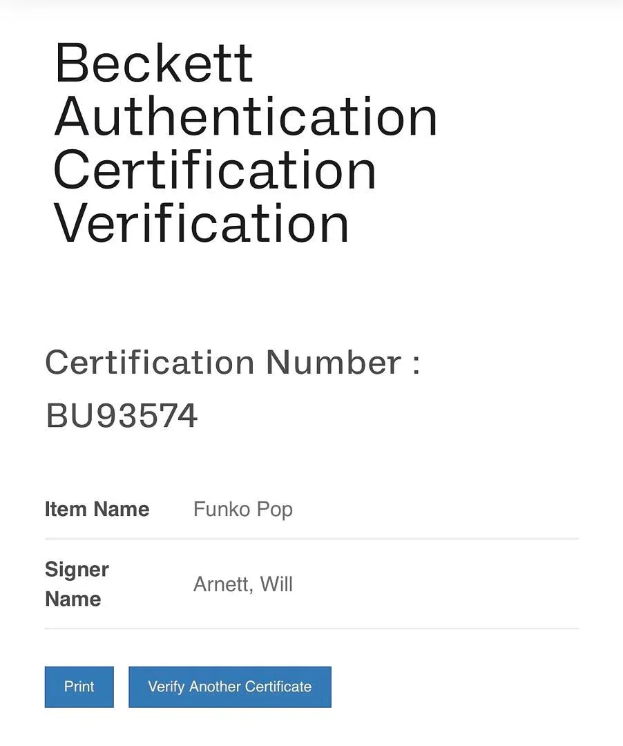Will Arnett signed Funko #144 (Batman) - Beckett COA, image 5