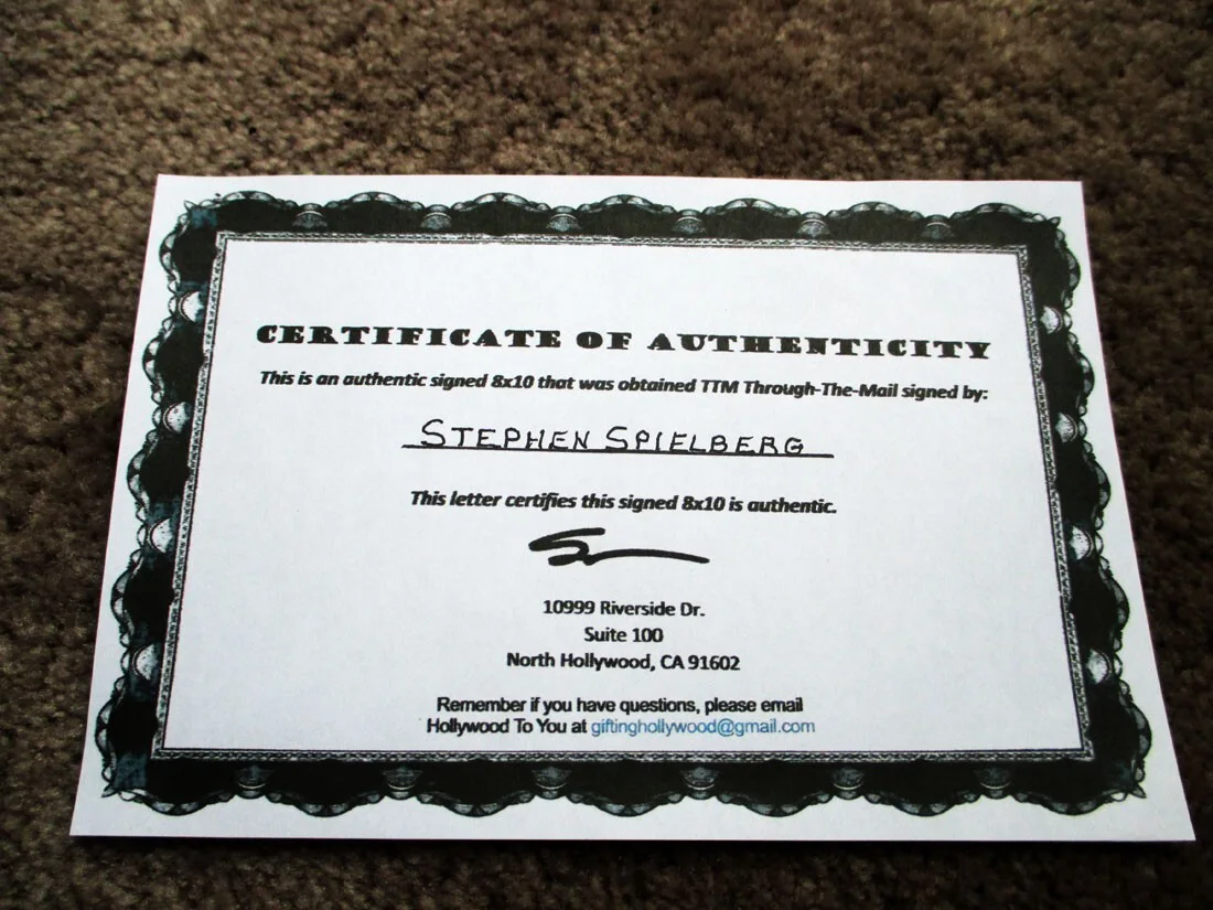 Steven Spielberg — STEVEN SPIELBERG AUTOGRAPHED 8X10, image 2