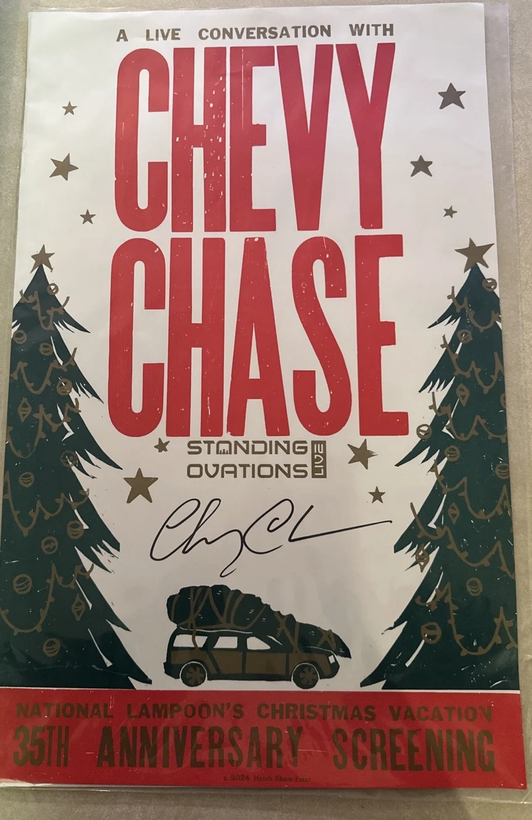Chevy Chase — A Live Conversation With Chevy Chase Christmas Vacation Signed Poster, image 5