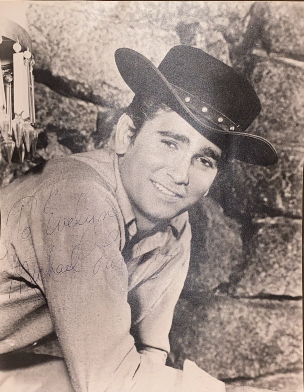Michael Landon Bonanza “Little Joe” Vintage B&W Photo COA Autographed SIGNED, изображение 2