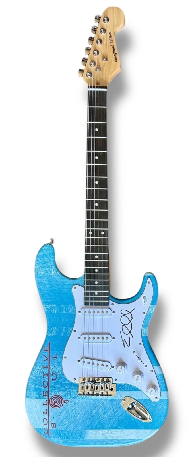 Ed Roland Signed Guitar Custom Graphics JSA COA Collective Soul Blue Album Shine, image 3