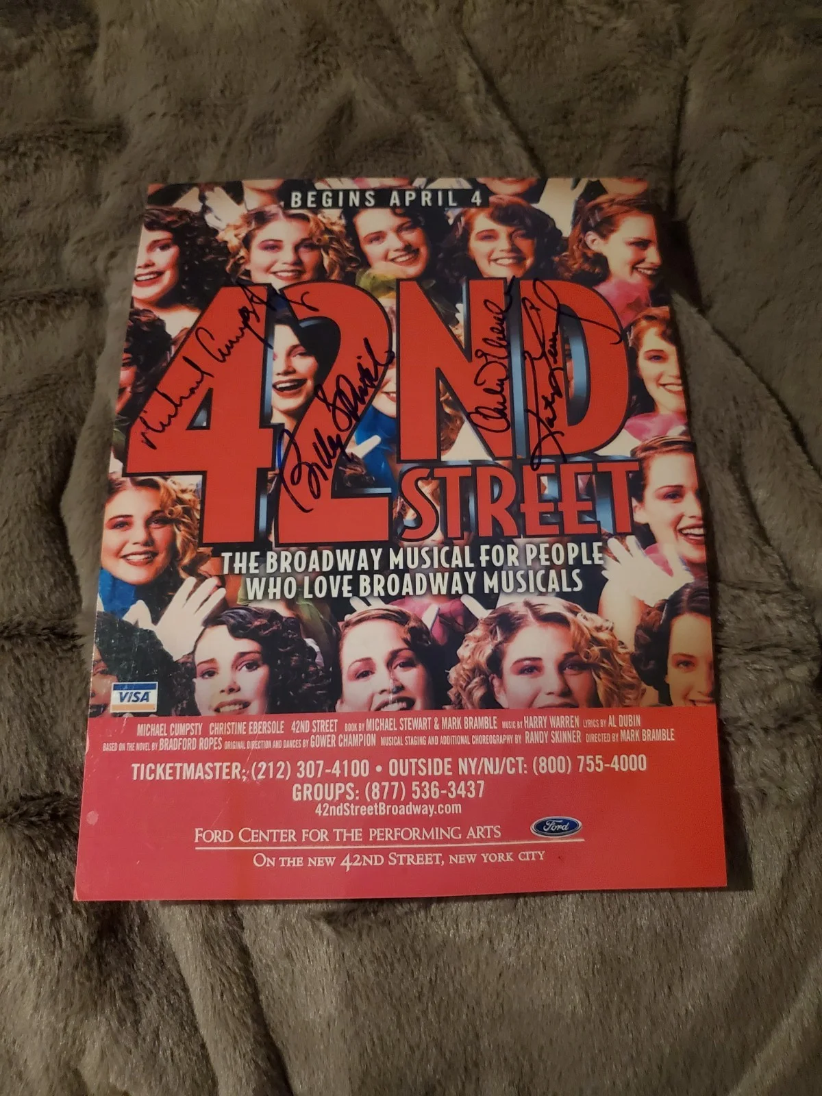 42nd Street Broadway Musical Play Signed Autographed Advertisement Poster, изображение 2