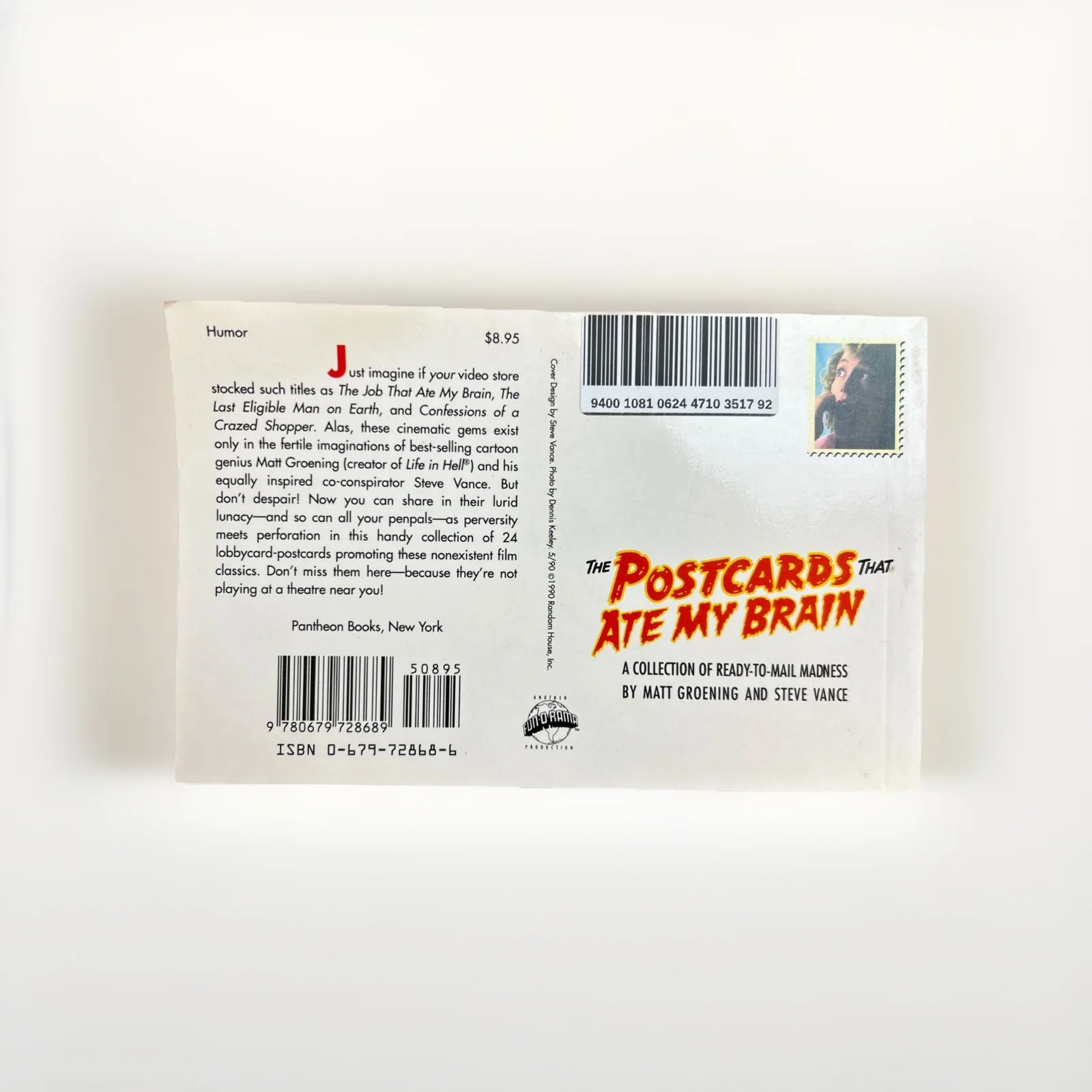 MATT GROENING — Matt Groening Postcards That Ate My Brain Vintage 1991 Book 24 Cards Humor, изображение 2