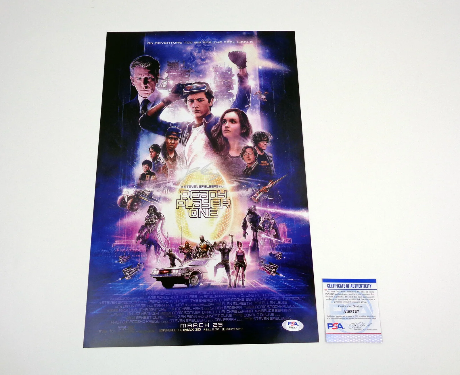 Tye Sheridan — Tye Sheridan Signed Autograph Ready Player One Movie Poster PSA/DNA COA B
