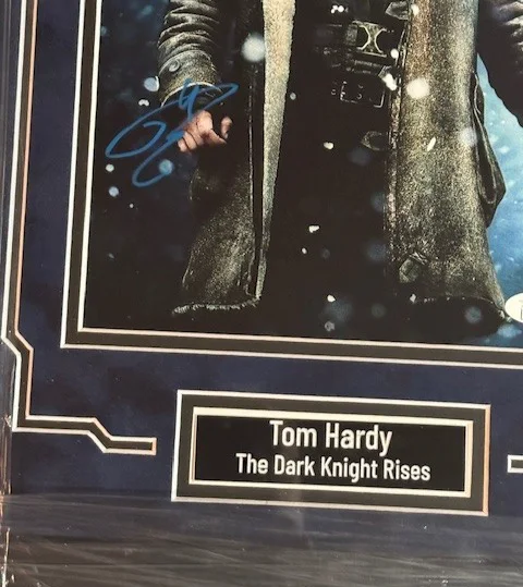Tom Hardy — Tom Hardy The Dark Knight Rises Bane Signed 8x10 Custom Framed JSA Authenticated, image 2