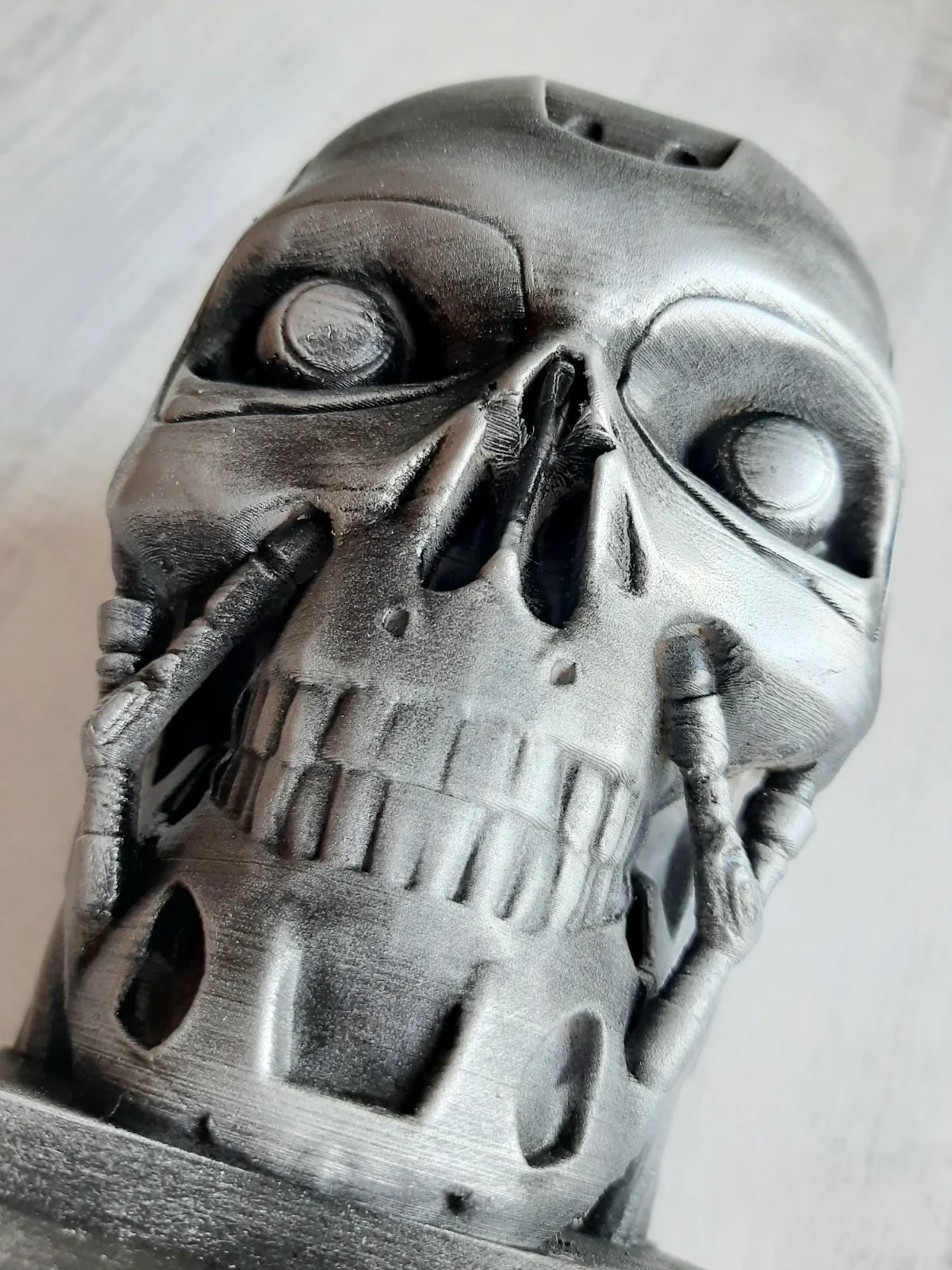 Terminator Head Skull statue sturdy Pla Painted weathered T800 20cm tall Decor, image 4