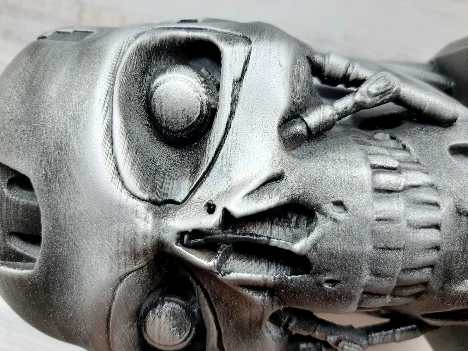 Terminator Head Skull statue sturdy Pla Painted weathered T800 20cm tall Decor, image 5