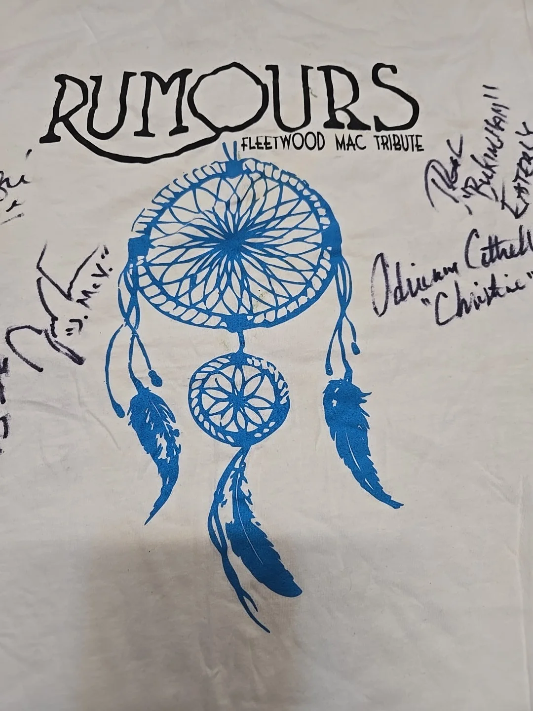 Fleetwood Mac Signed Autographed T-Shirt Rumours Tribute McVie Christine Stevie, изображение 3
