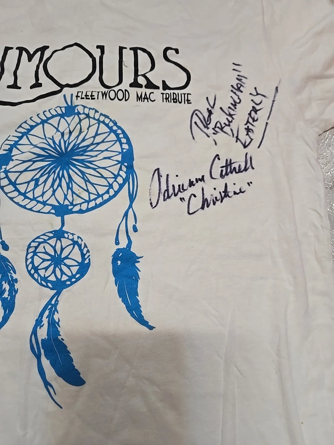 Fleetwood Mac Signed Autographed T-Shirt Rumours Tribute McVie Christine Stevie, изображение 4