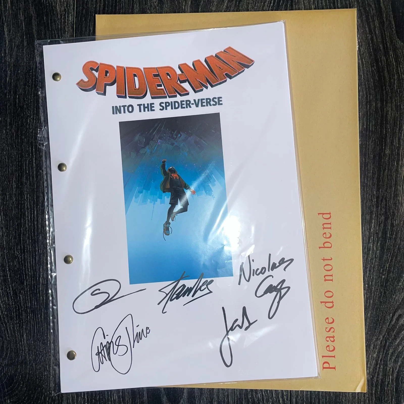 Spiderman Into the Spiderverse/ Transcript / Script / Screenplay / Autographed, image 2