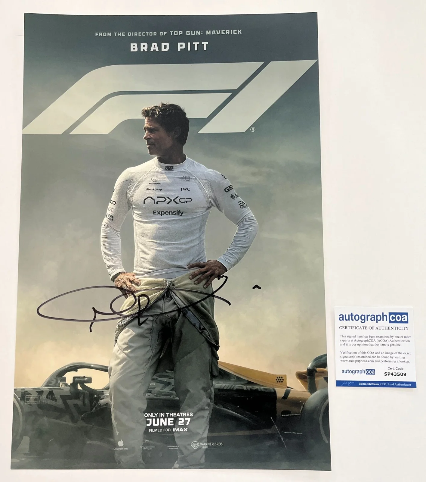 JOSEPH KOSINSKI F1 MOVIE SIGNED AUTOGRAPH 12x18 PHOTO w/EXACT VIDEO PROOF & COA, изображение 3