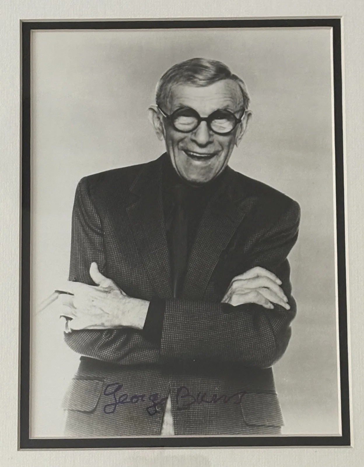 George Burns — GEORGE BURNS Signed 100th BIRTHDAY “Event Of The Century” Photo/Ticket Display, изображение 2
