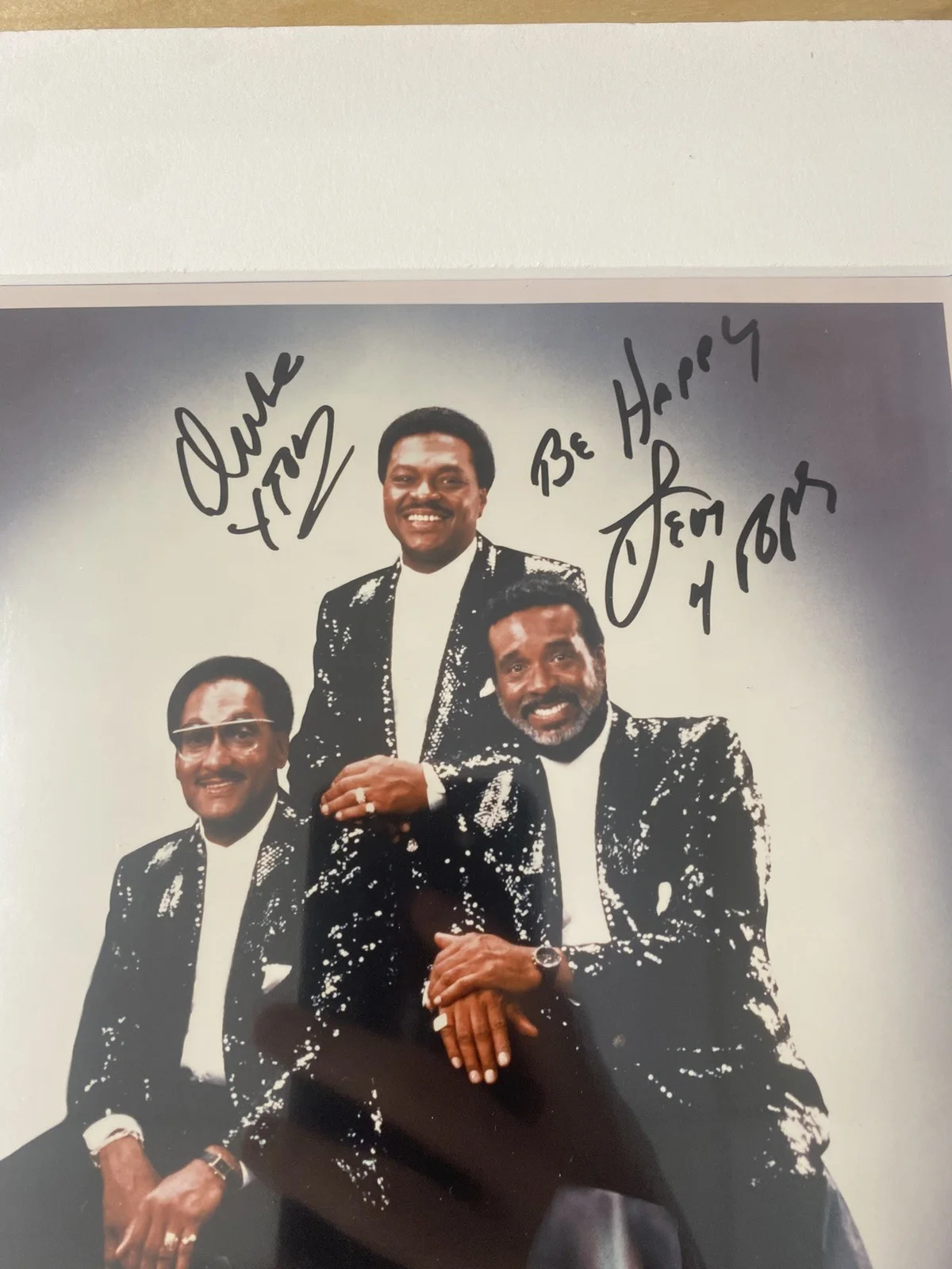 THE FOUR TOPS Band Studio Promo Photo w/ Hand Signature Motown Music, изображение 2