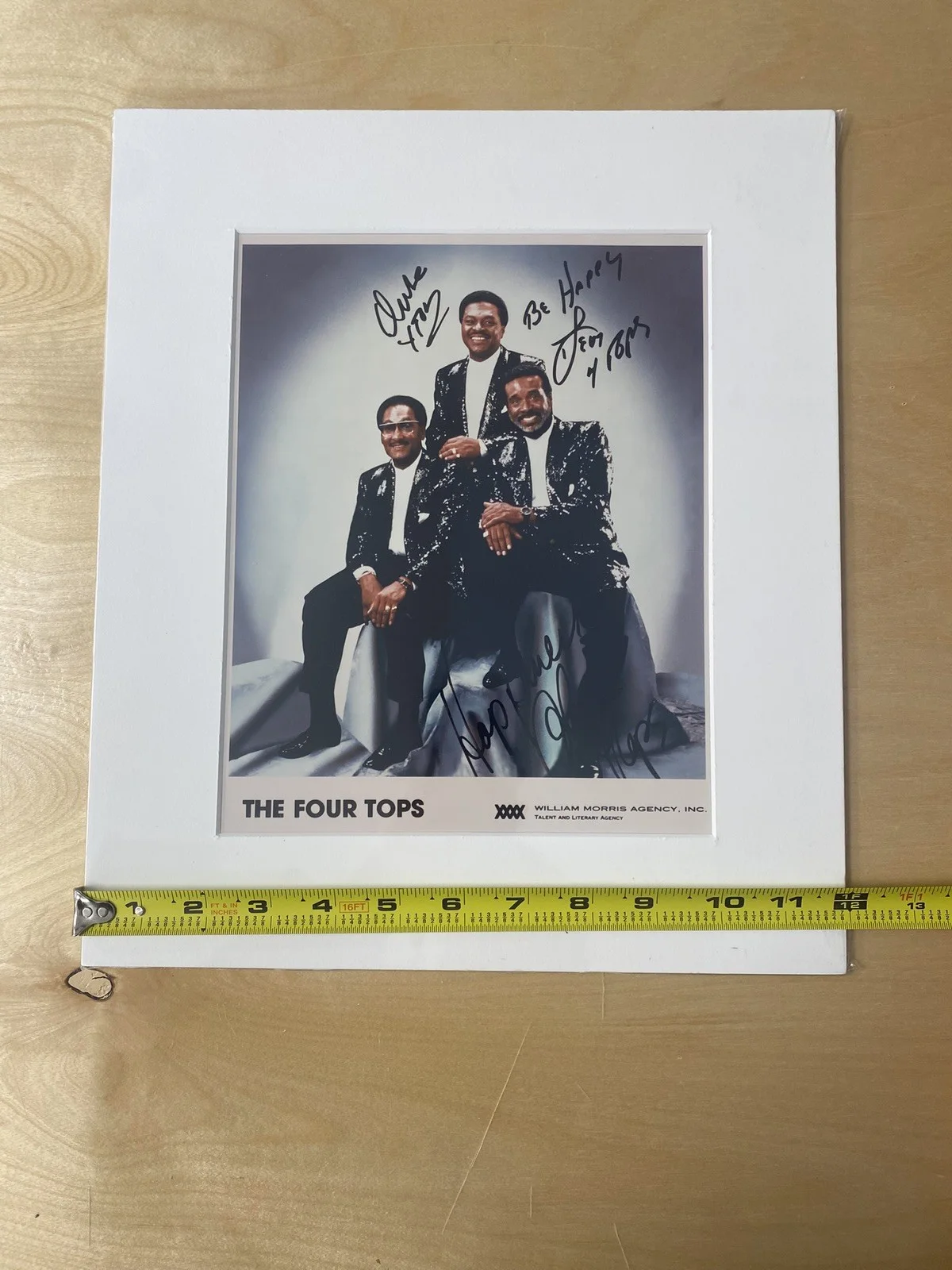 THE FOUR TOPS Band Studio Promo Photo w/ Hand Signature Motown Music, изображение 3