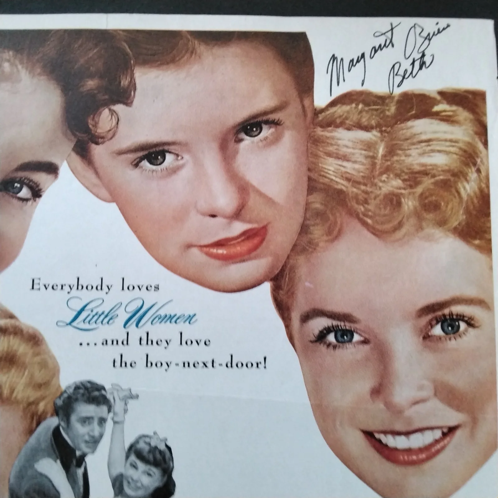 Margaret O'Brien SIGNED 1949 Movie Ad Little Women Liz Taylor June Allison Leigh, изображение 4