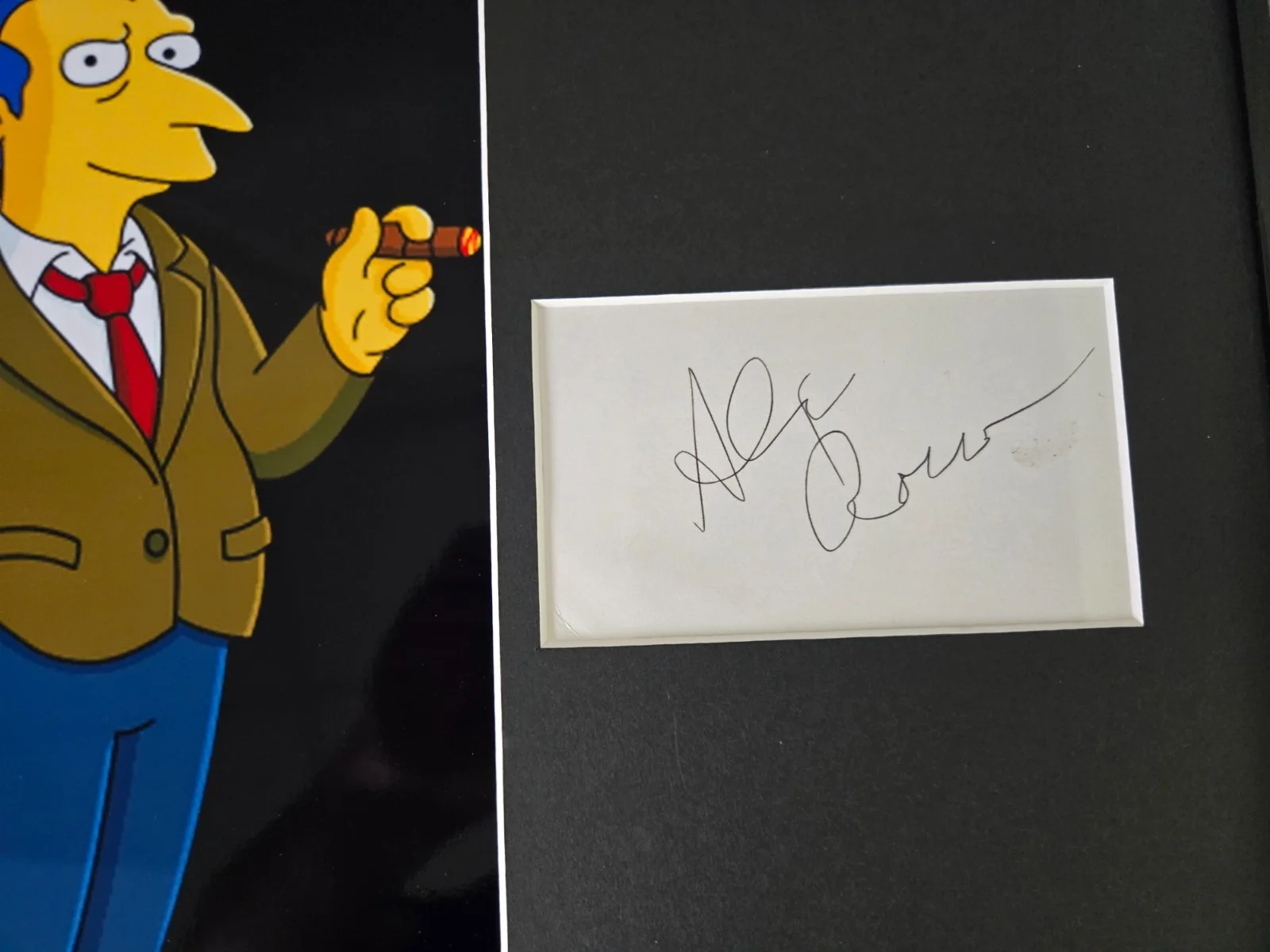 Alex Rocco Signed Simpsons Roger Meyers Jr Poster Display Framed 11x14, изображение 2