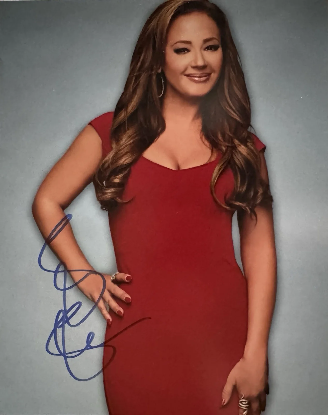 Leah Remini — Leah Remini Signed 8x10 Photo King of Queens Actress COA