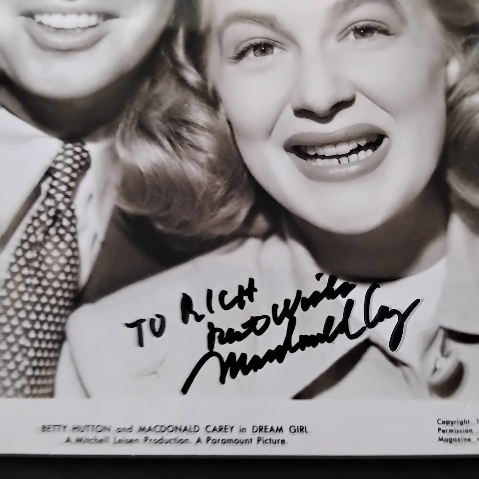 MacDonald Carey SIGNED Photo Film TV Actor Dream Girl Shadow of Doubt The Damned, изображение 4