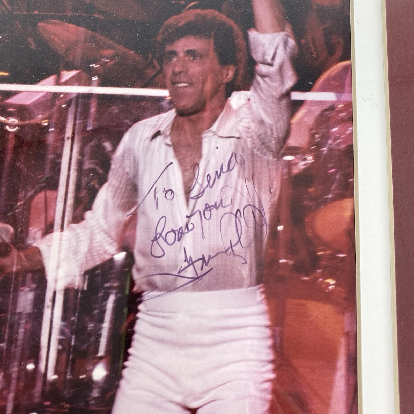 Frankie Valli Signed Picture 8"x10" Matted Heavy Gold Metal Frame Acrylic Front, image 2