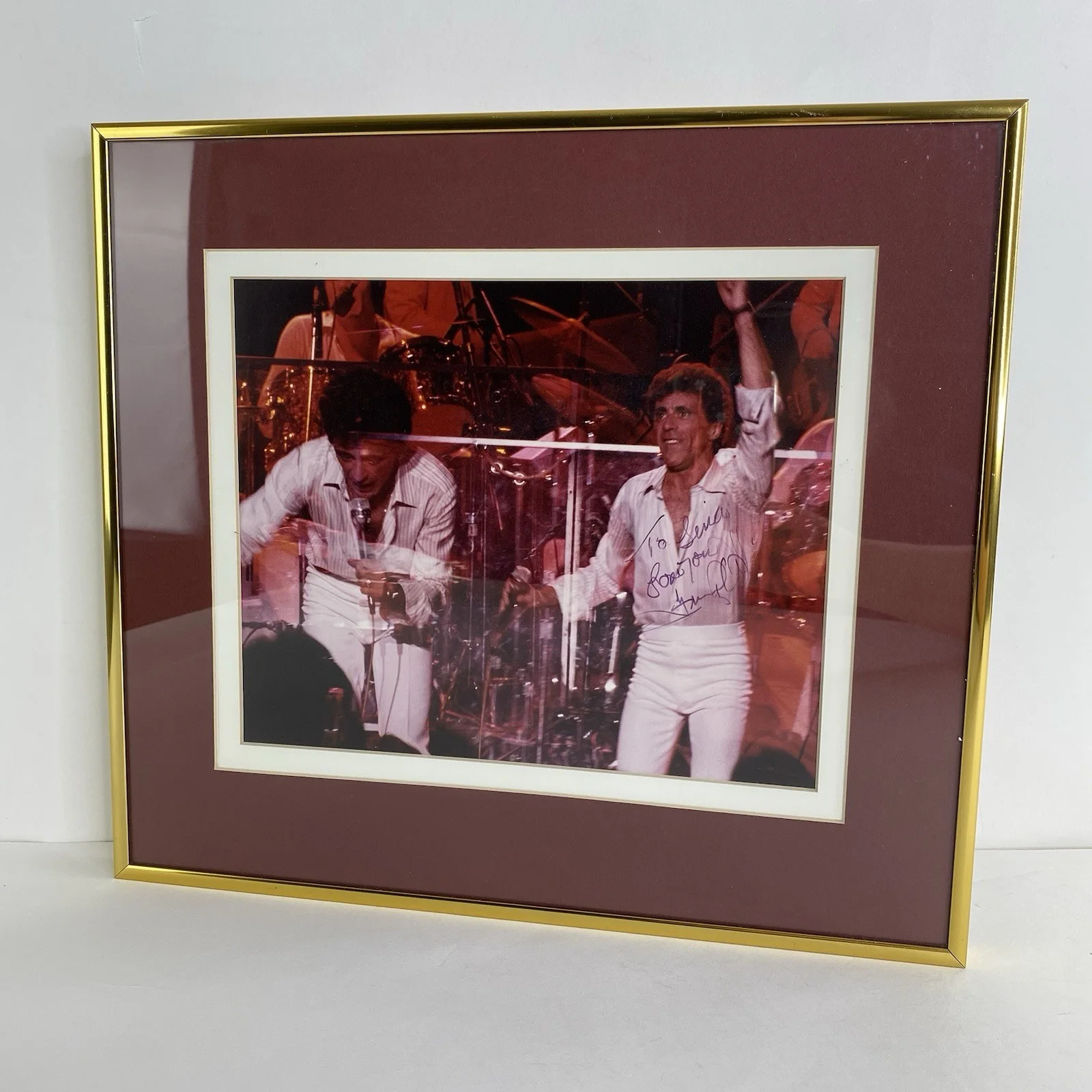 Frankie Valli Signed Picture 8"x10" Matted Heavy Gold Metal Frame Acrylic Front, image 4