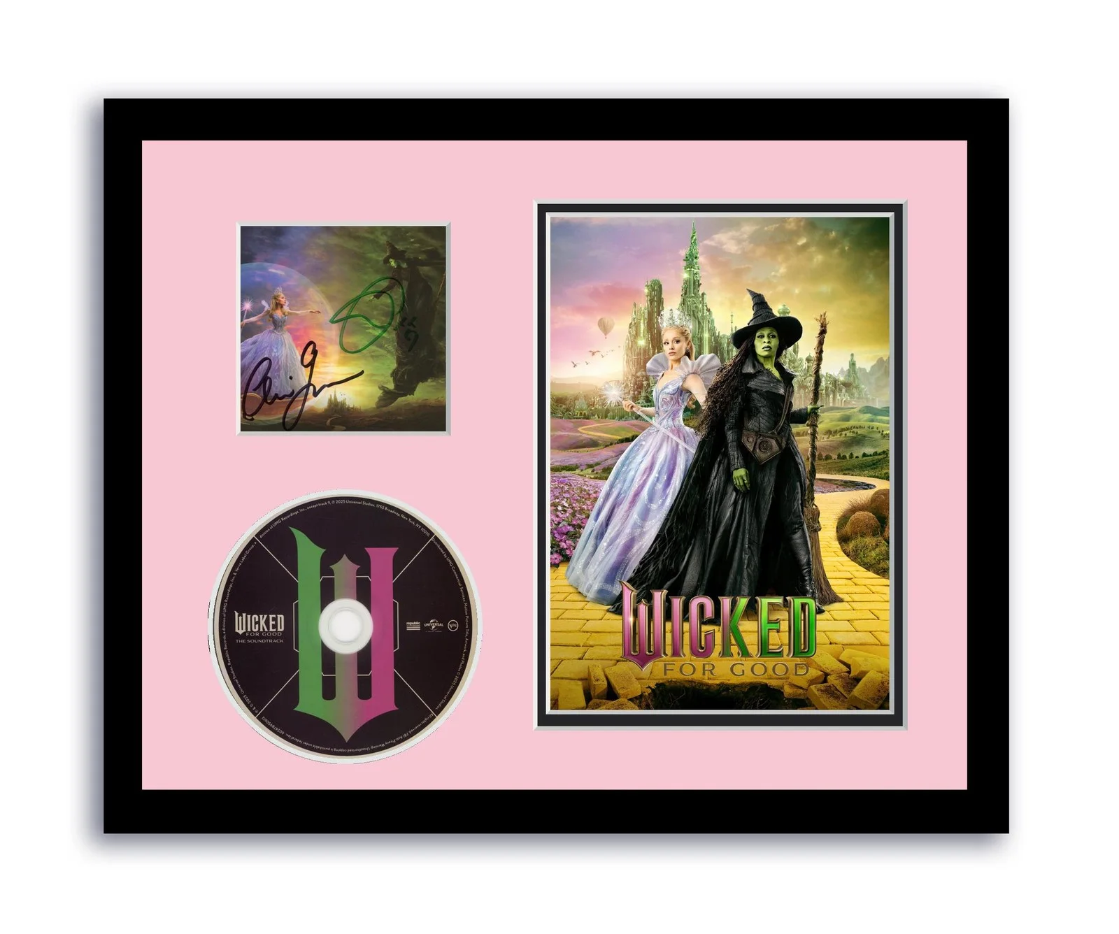 Ariana Grande, Cynthia Erivo — Wicked Autographed Signed 11x14 Framed CD Photo Wicked For Good Soundtrack ACOA