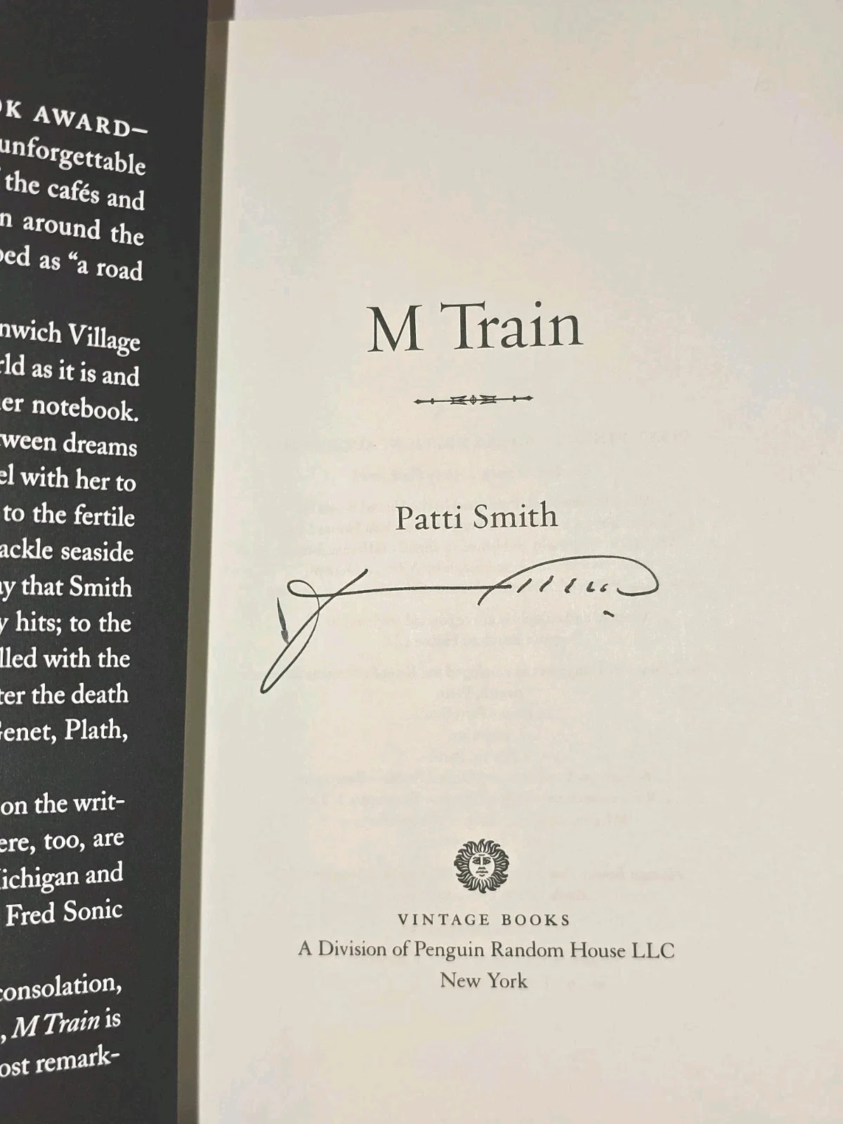 Patti Smith M Train SIGNED AUTOGRAPHED book, image 2