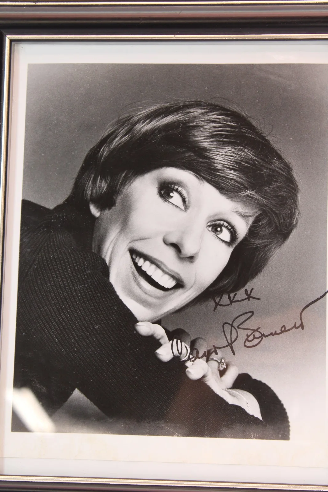 Young Carol Burnett Autographed/Signed B&W Photograph Framed 10x13 VGUC, image 2
