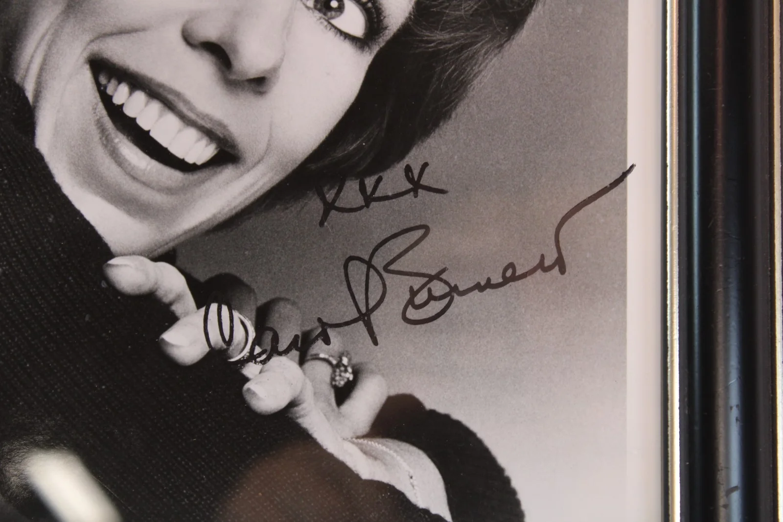Young Carol Burnett Autographed/Signed B&W Photograph Framed 10x13 VGUC, image 4