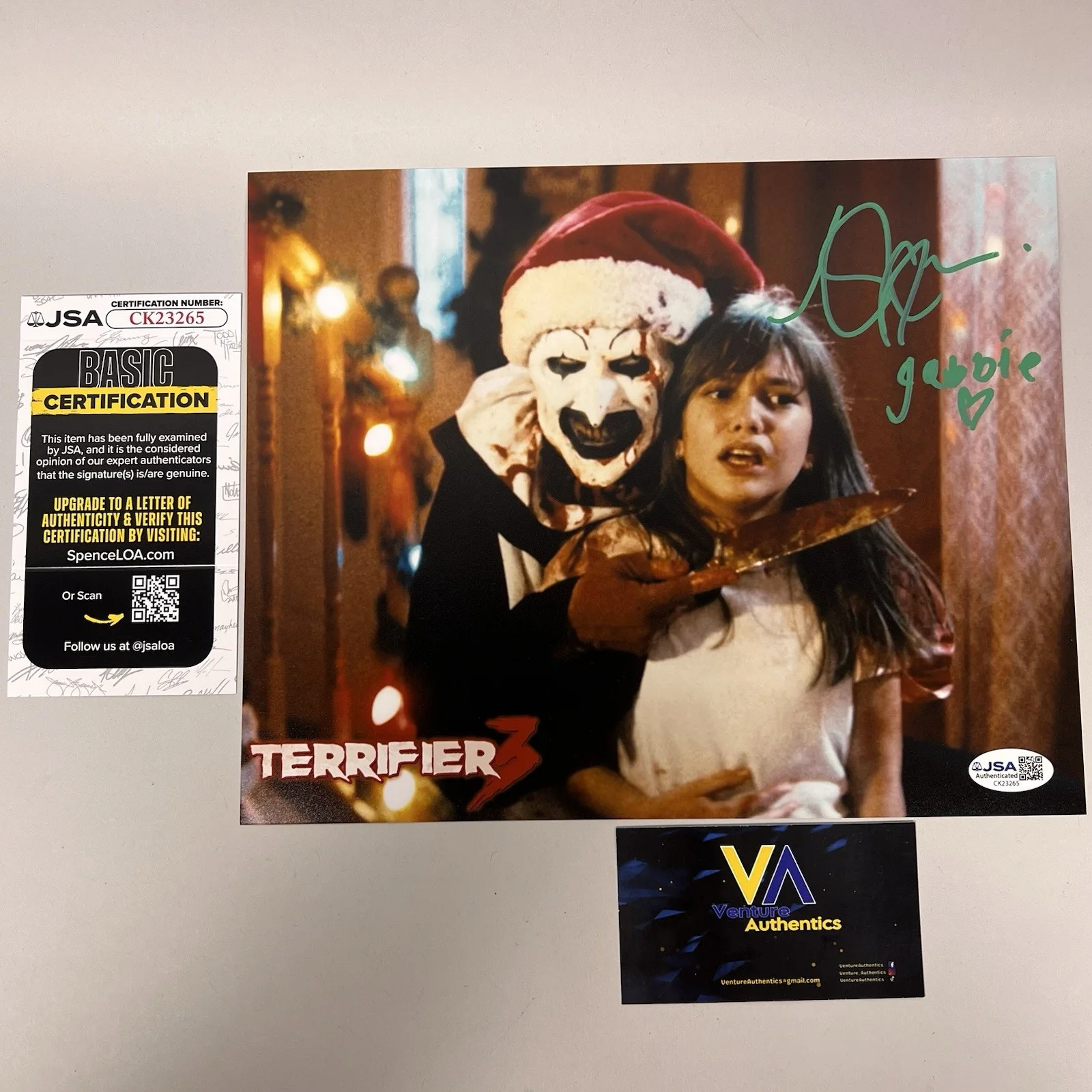 Antonella Rose — Antonella Rose Signed Terrifier 3 Gabbie Photo Autograph w/ JSA COA, image 2