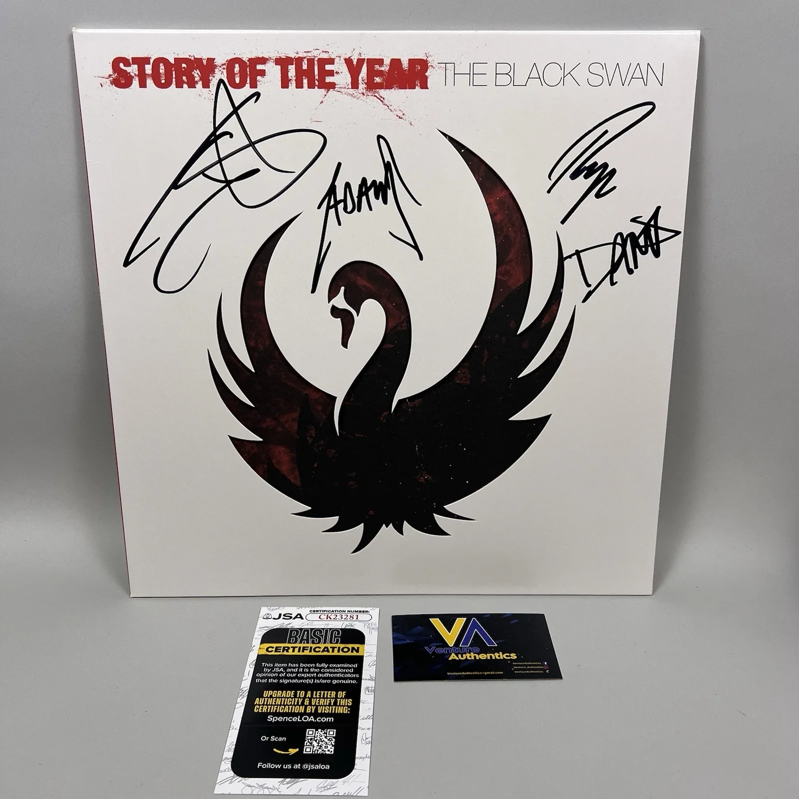 STORY OF THE YEAR Signed "The Black Swan" LP Vinyl Record w/ JSA COA, изображение 5