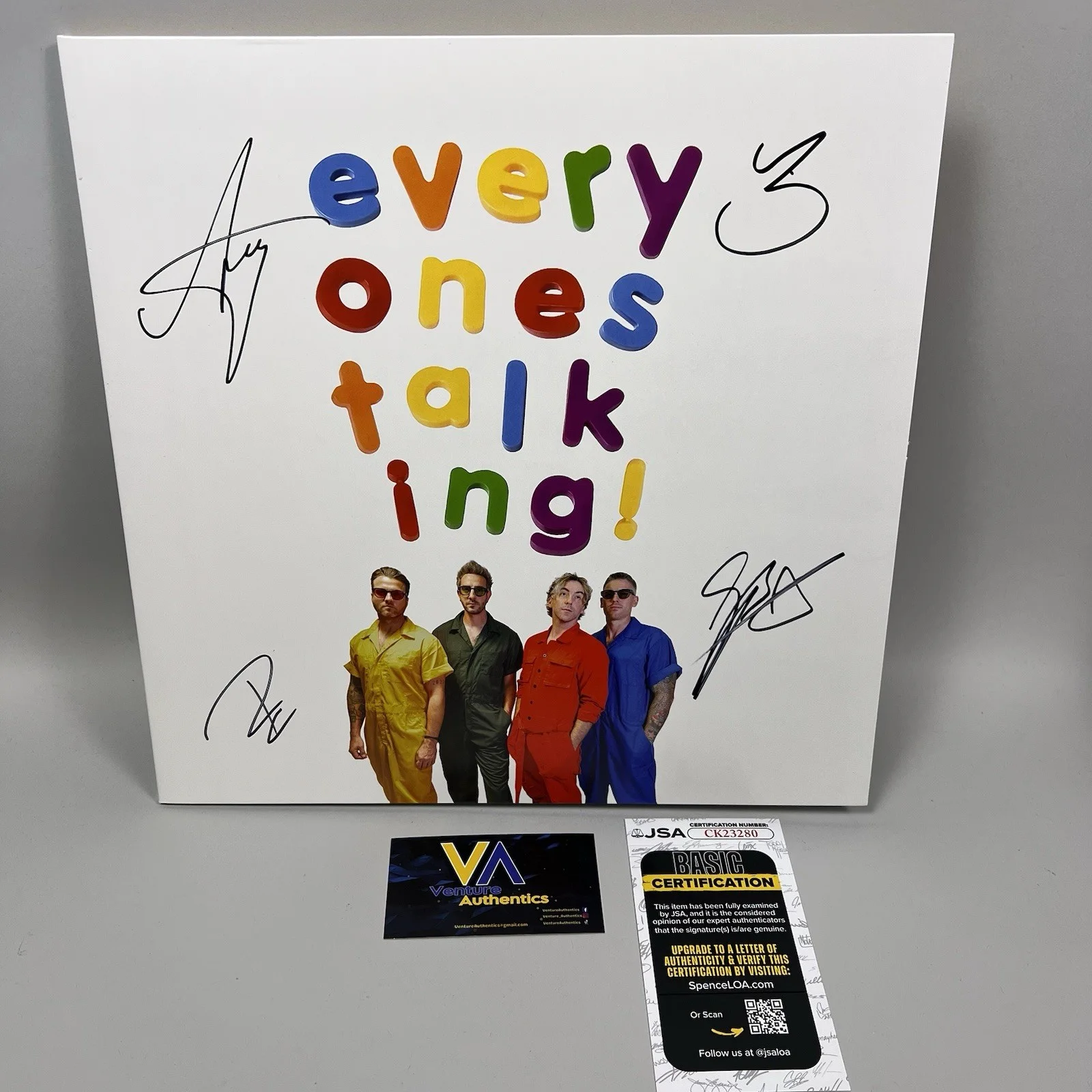 ALL TIME LOW Signed "Everyone's Talking!" LP Vinyl Record w/ JSA COA, image 2