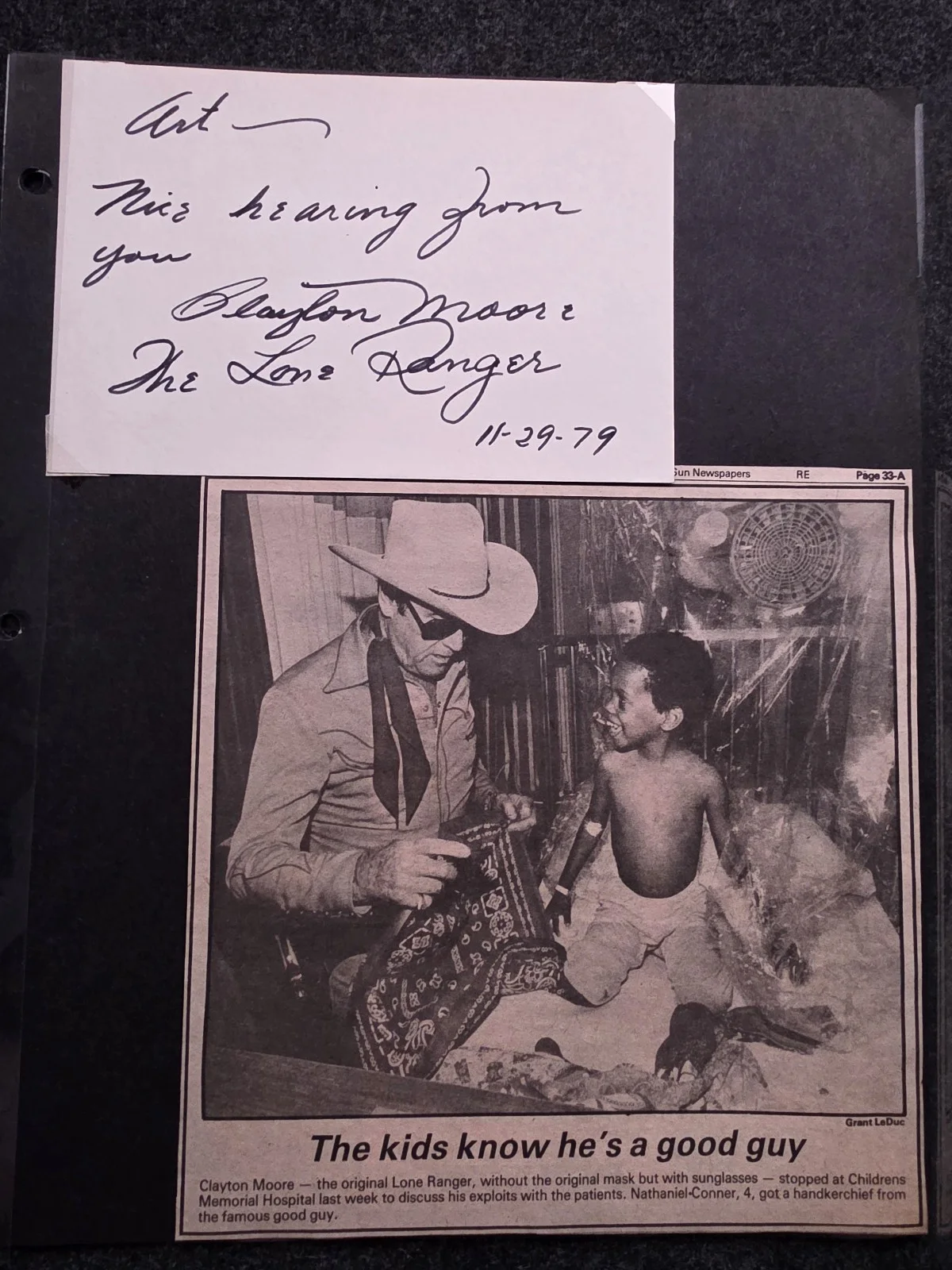 Clayton Moore — Rare Lone Ranger (Clayton Moore) Signed Index Card – Television Memorabilia Sign