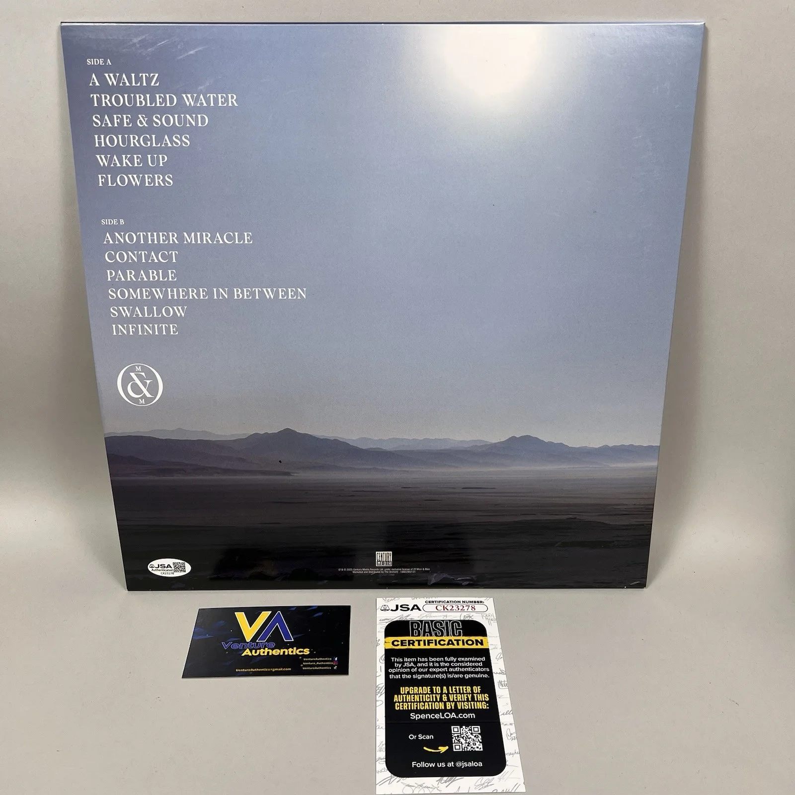 OF MICE & MEN Signed “Another Miracle” Blue Smoke Vinyl LP w/ JSA COA, изображение 3