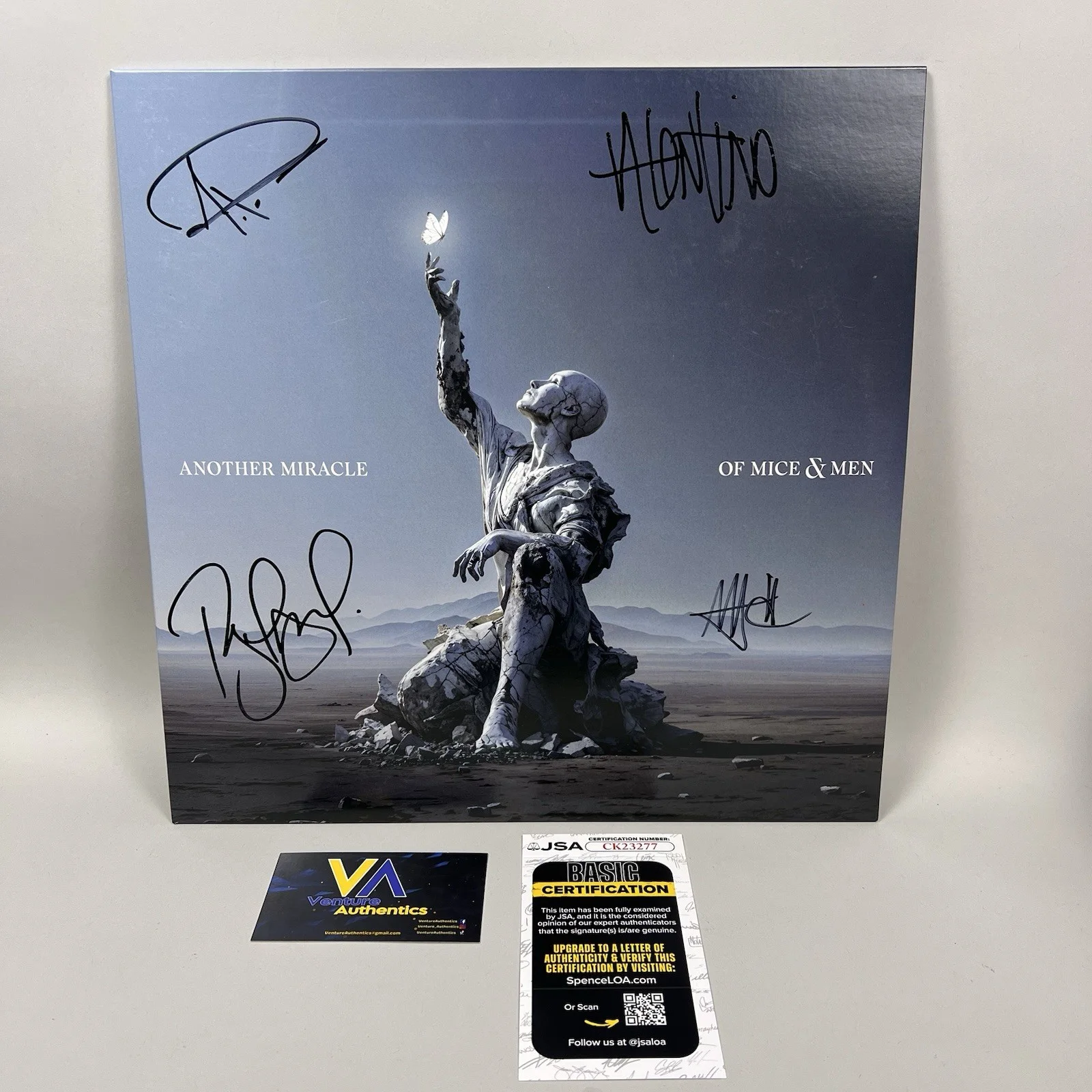 OF MICE & MEN Signed “Another Miracle” Blue Smoke Vinyl LP w/ JSA COA, изображение 5