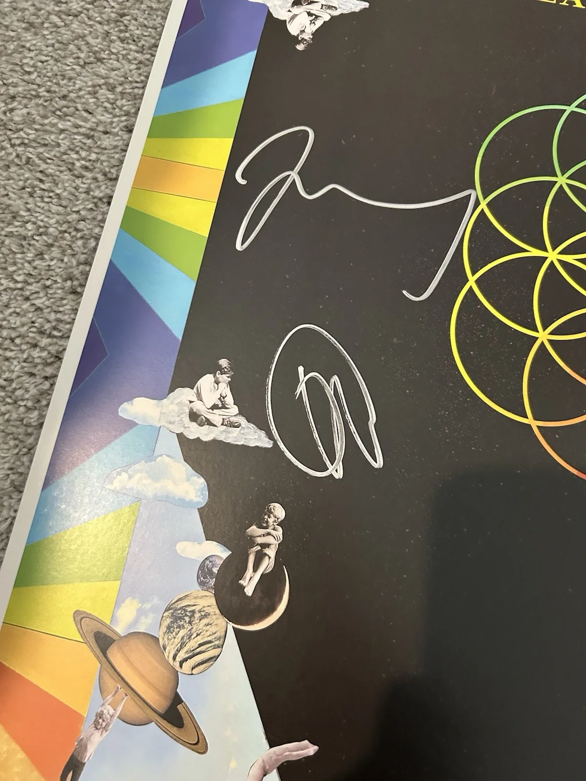 Coldplay + Full Band Signed Autograph + A Head Full Of Stars Vinyl Lithograph, image 2