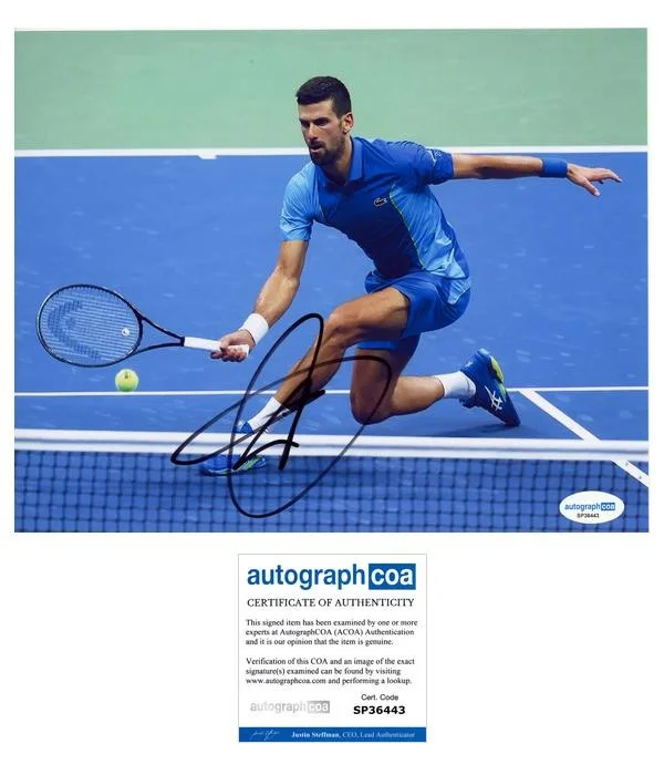 Novak Djokovic — Novak Djokovic AUTOGRAPH Signed Wimbledon Tennis Champion 8x10 Photo D ACOA
