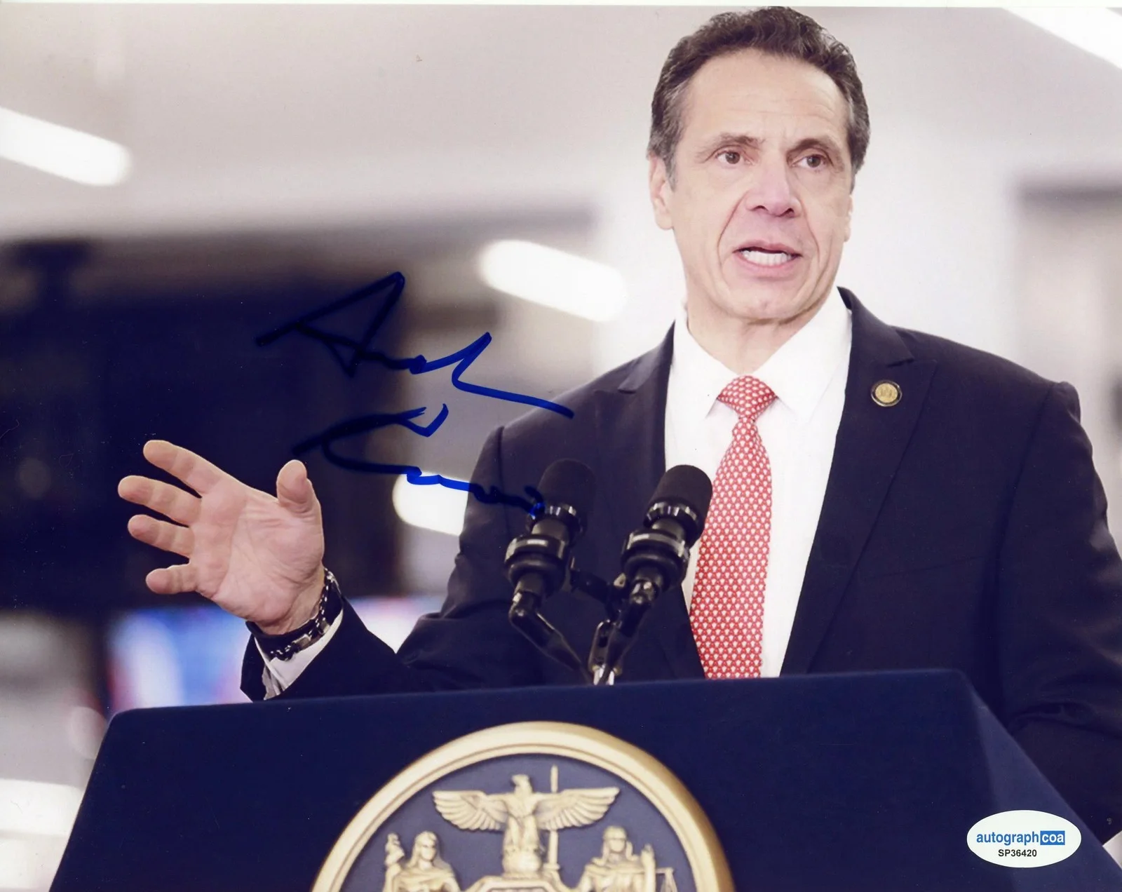 Andrew Cuomo — Andrew Cuomo AUTOGRAPH Signed New York Governor Autographed 8x10 Photo ACOA, изображение 2