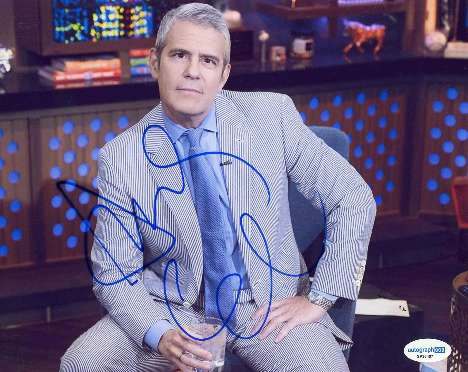 Andy Cohen — Andy Cohen "Watch What Happens Live" AUTOGRAPH Signed Bravo 8x10 Photo E ACOA, image 2