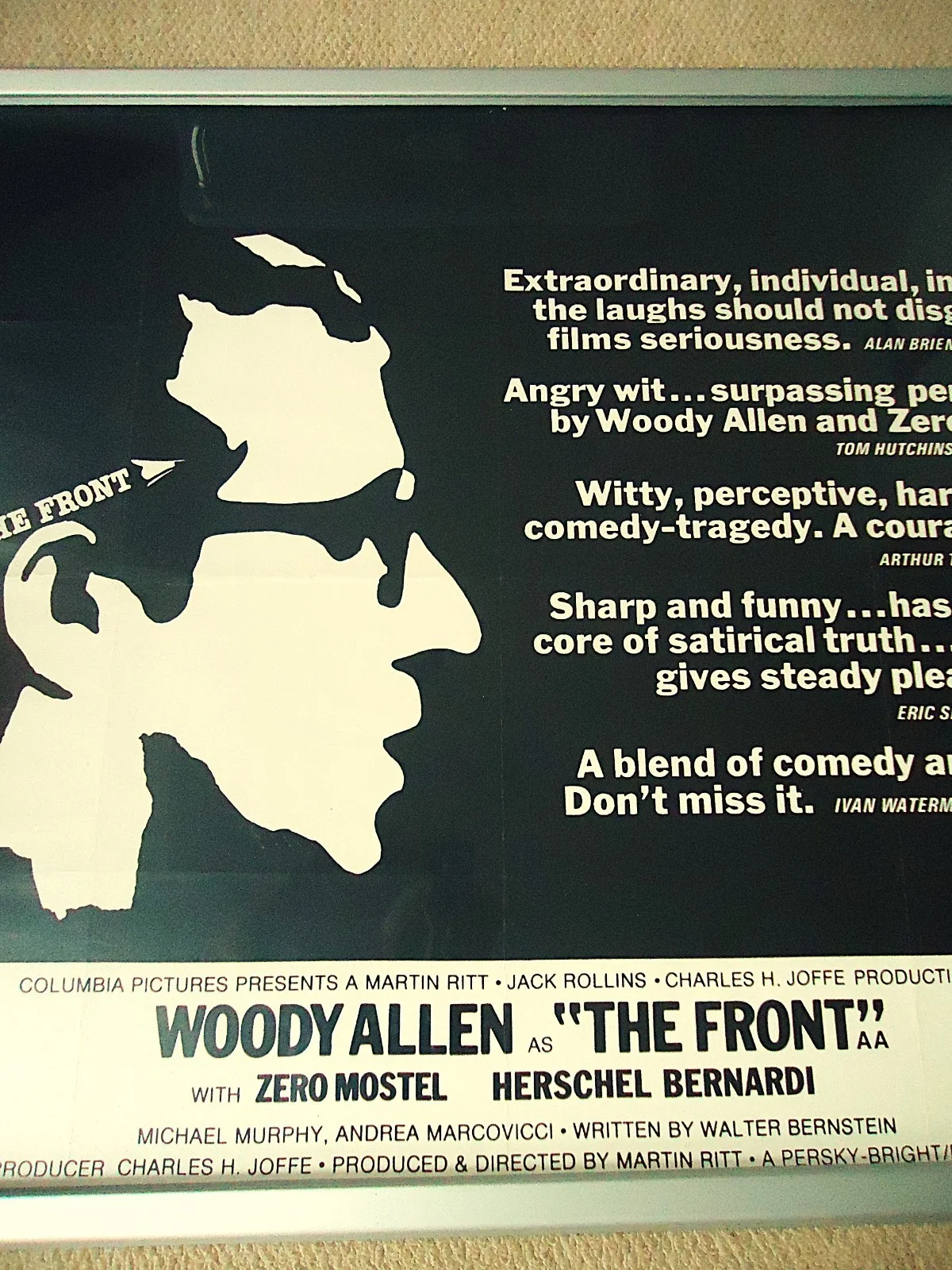 THE FRONT UK QUAD FILM POSTER 1976 VINTAGE WOODY ALLEN 50 YRS OLD RARE ORIGINAL, изображение 4